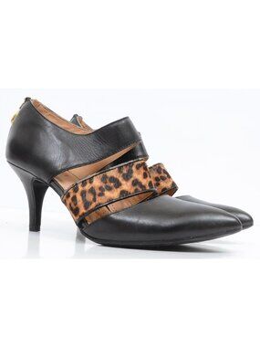 Ellen Tracy Biana Women's 7.5 Leopard Animal Print Leather Pointed Toe Pumps